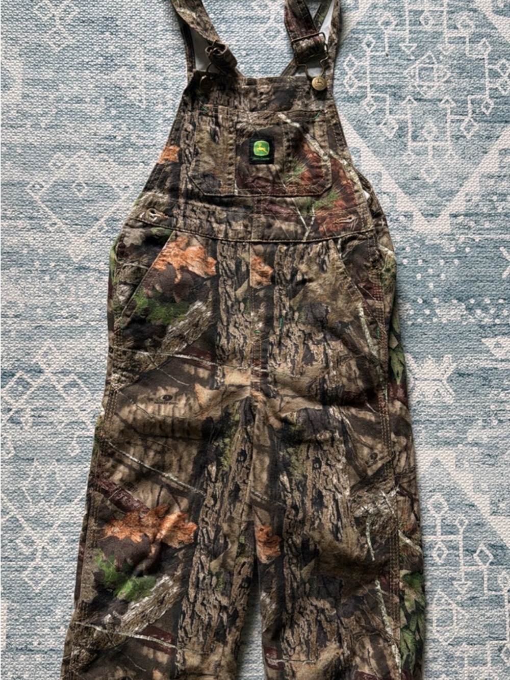 John Deere Camouflage Kids Overalls in Brown and Green